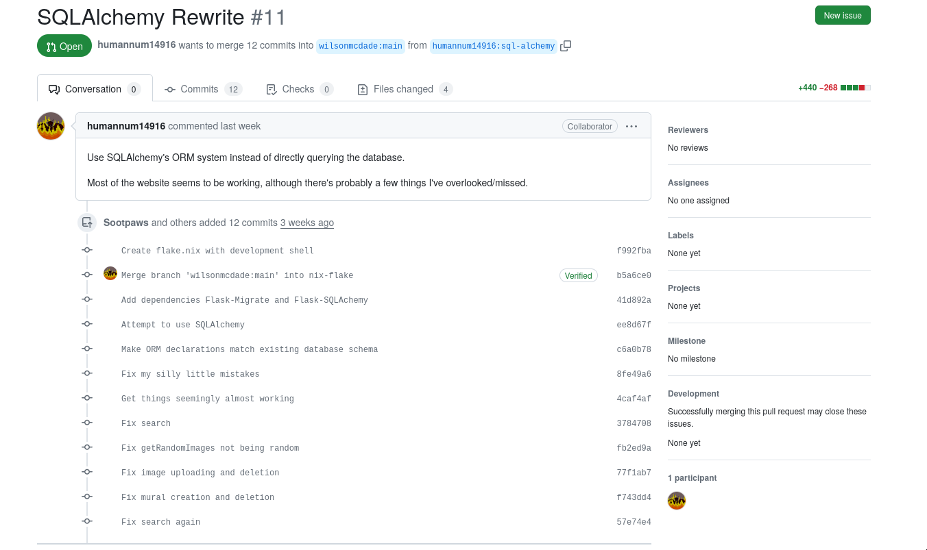 the pull request on Github